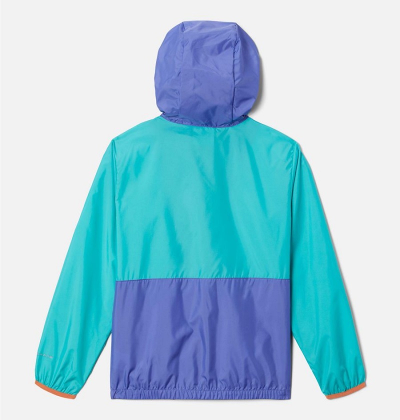 Blue Kids' Columbia Back Bowl Hooded Windbreaker Jacket | 1574-QSIXD