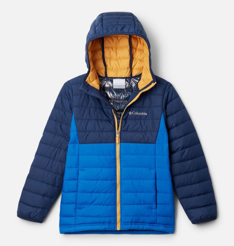 Blue Kids\' Columbia Powder Lite Hooded Jacket | 0285-NVDOX