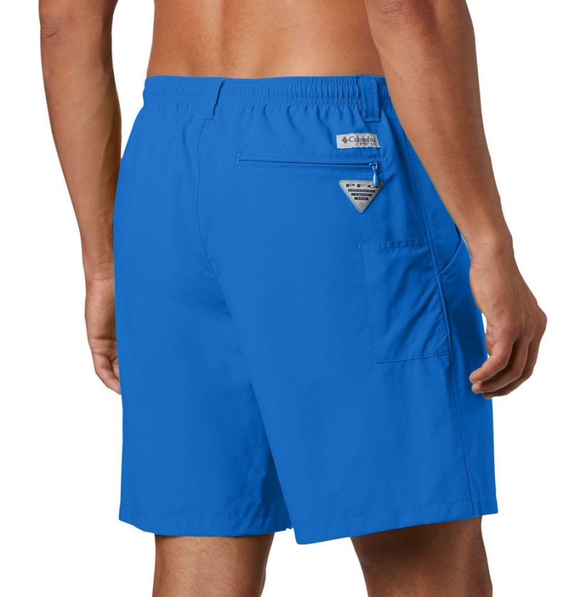 Blue Men's Columbia PFG Backcast III Water Shorts | 3257-YHMTJ