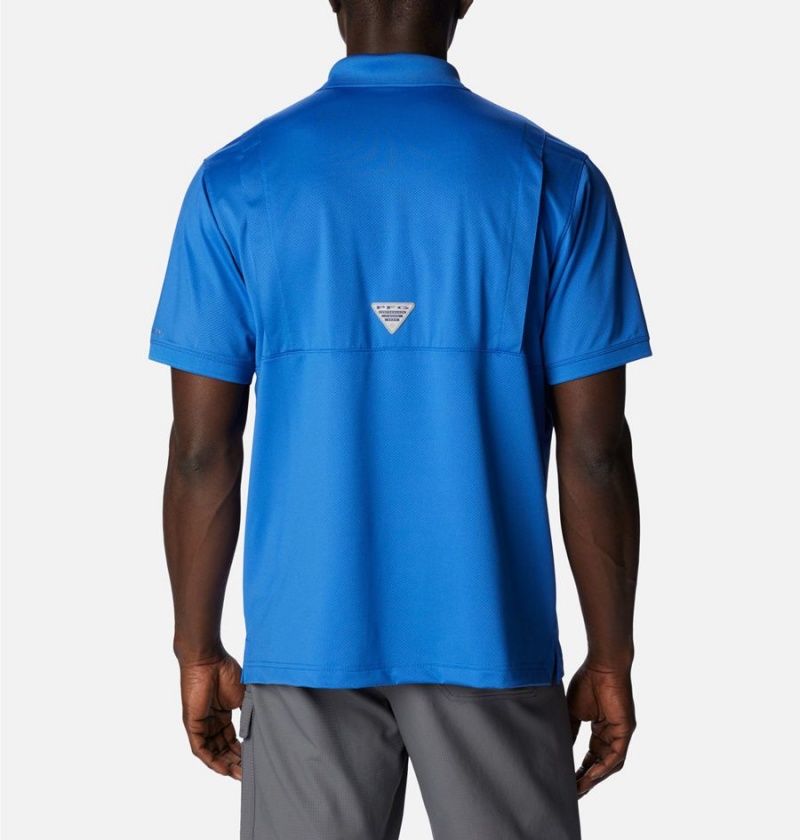 Blue Men's Columbia PFG Tamiami Polo Shirt | 2783-QFVXU