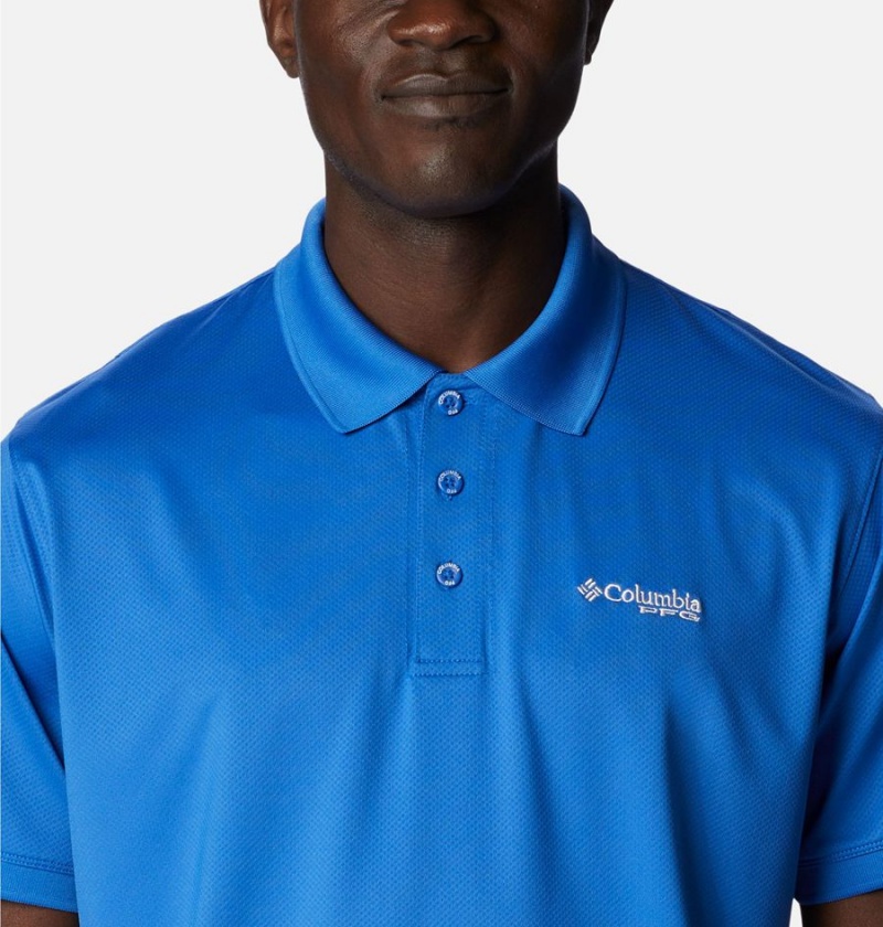 Blue Men's Columbia PFG Tamiami Polo Shirt | 2783-QFVXU