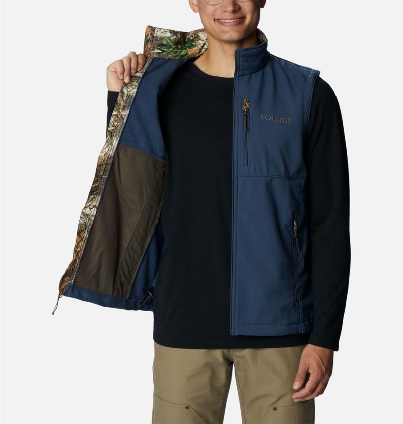 Blue Men's Columbia PHG Ascender Softshell Vest | 7982-RFYBW