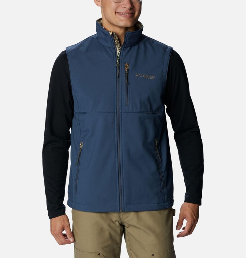 Blue Men\'s Columbia PHG Ascender Softshell Vest | 7982-RFYBW