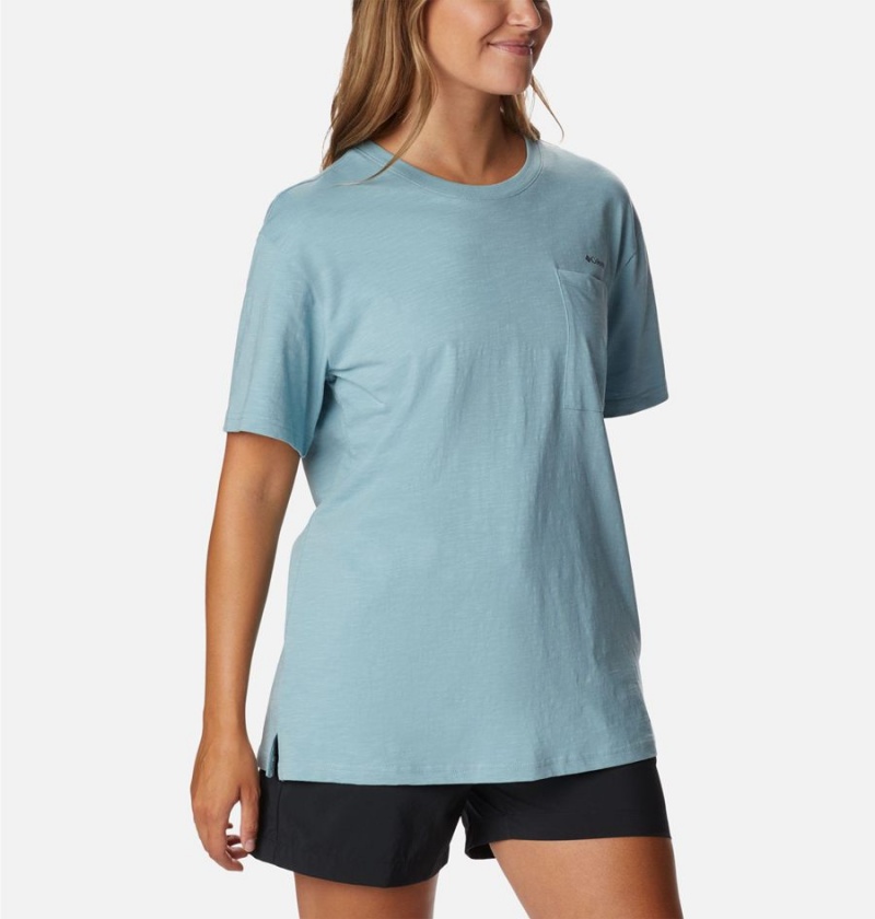 Blue Women's Columbia Break It Down T-Shirt | 2657-SGWNR