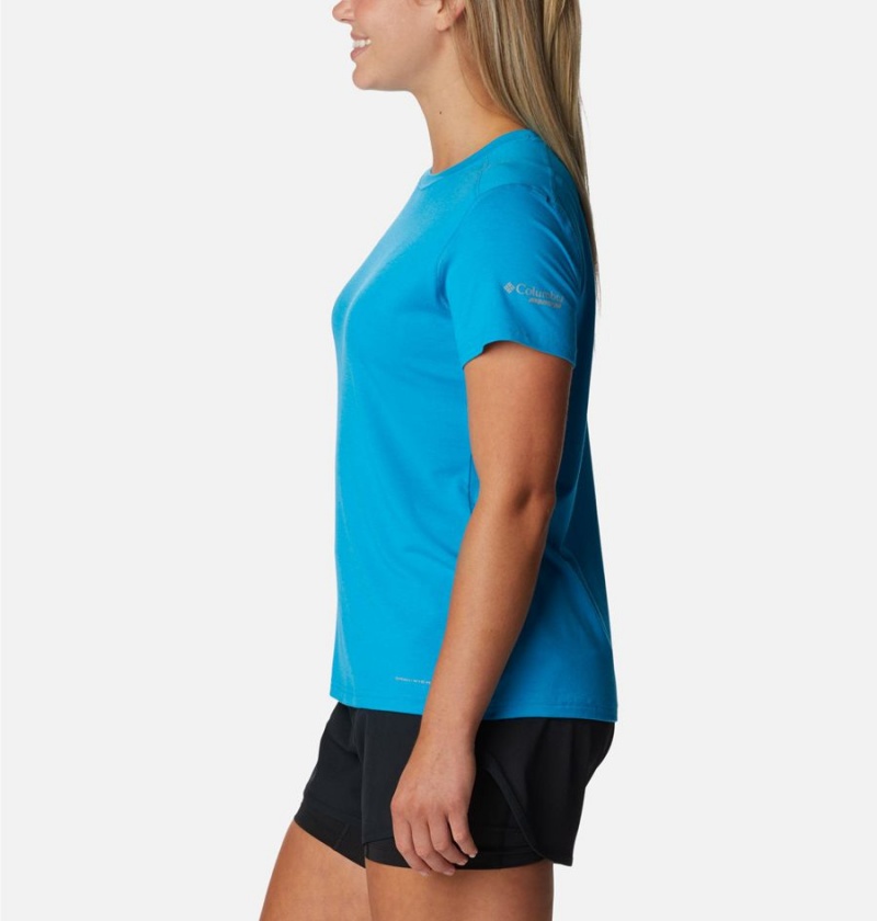 Blue Women's Columbia Endless Trail Running Tech T-Shirt | 8629-EWBZL