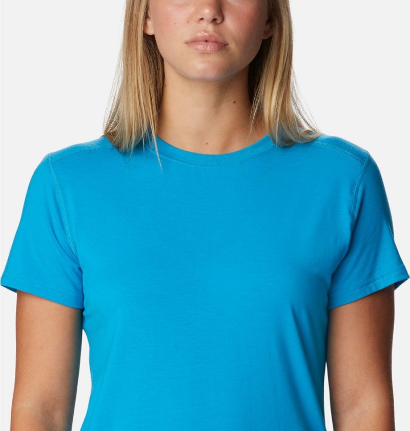 Blue Women's Columbia Endless Trail Running Tech T-Shirt | 8629-EWBZL