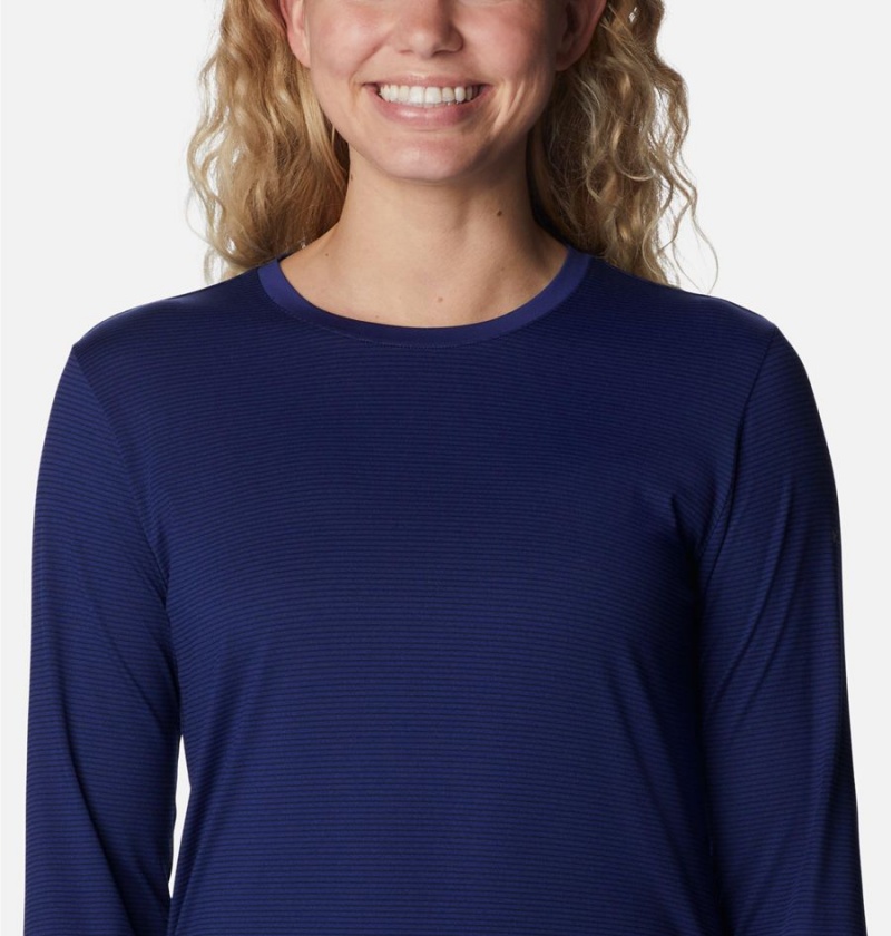 Blue Women's Columbia Leslie Falls Long Sleeve T-Shirt | 3516-MDJCR