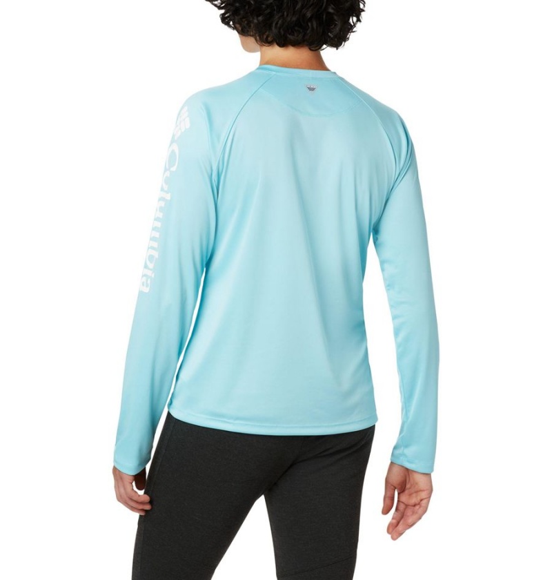 Blue Women's Columbia PFG Tidal II Long Sleeve T-Shirt | 1938-BXJZV