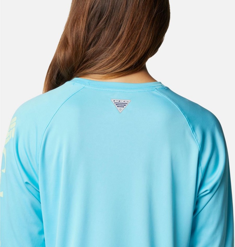 Blue Women's Columbia PFG Tidal II Long Sleeve T-Shirt | 1596-QWUTR