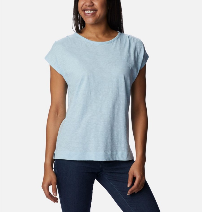 Blue Women's Columbia Point Loma T-Shirt | 9728-JHOCY