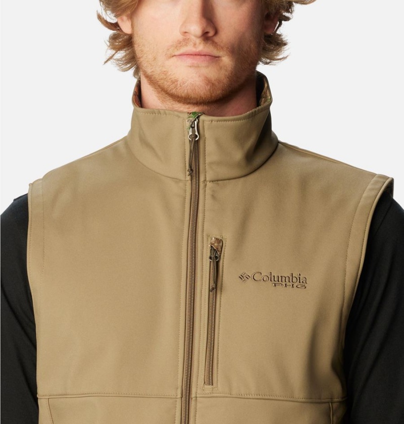 Brown Men's Columbia PHG Ascender Softshell Vest | 7258-TAVZX