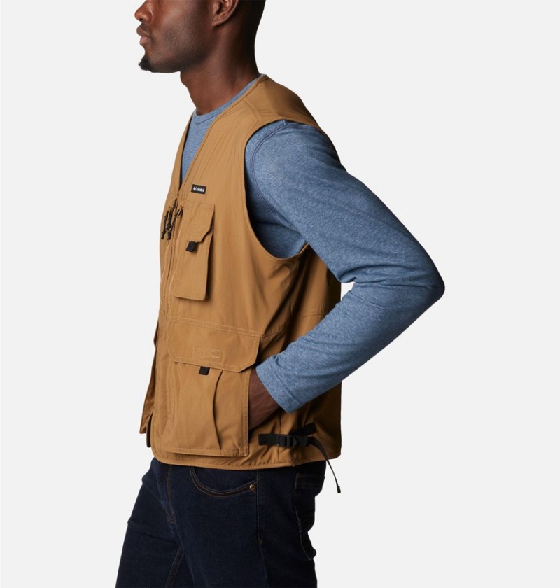 Brown Men's Columbia Silver Ridge Utility Vest | 0568-TRMJX