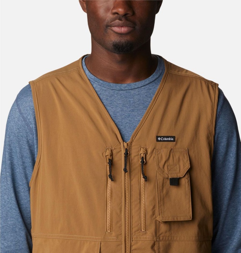 Brown Men's Columbia Silver Ridge Utility Vest | 0568-TRMJX