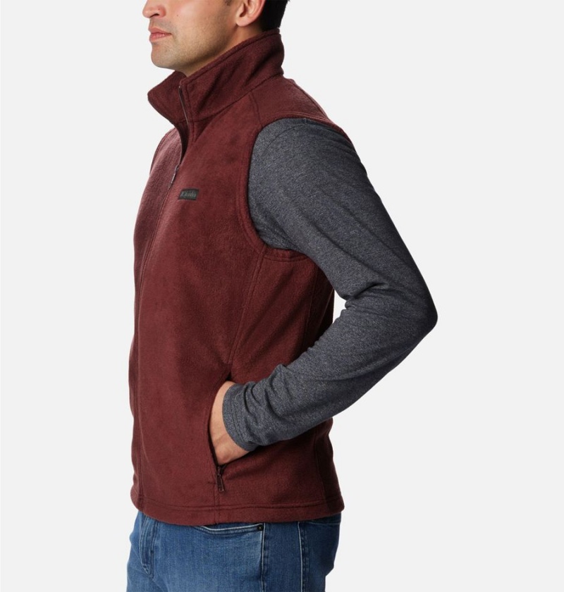 Burgundy Men's Columbia Steens Mountain Fleece Vest | 8569-RVAQB