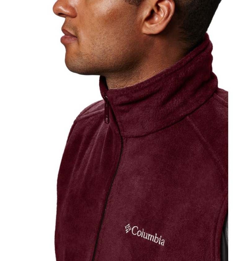 Burgundy Men's Columbia Steens Mountain Fleece Vest | 8569-RVAQB