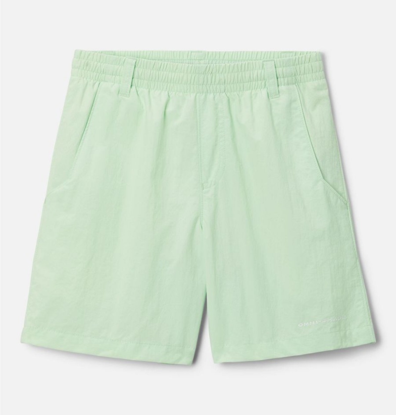 Green Kids\' Columbia PFG Backcast Shorts | 6092-TJCQR