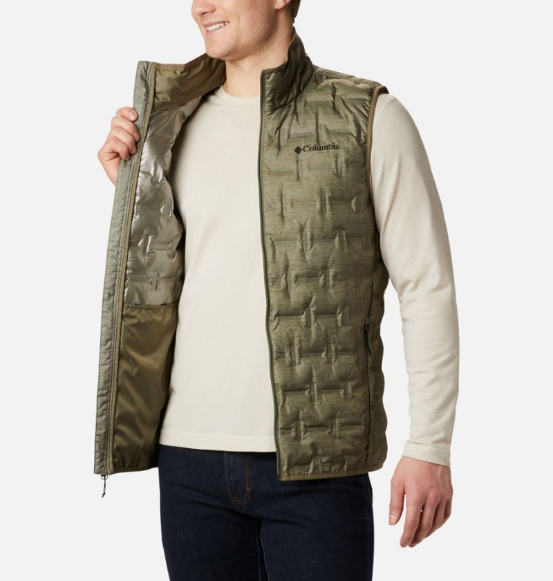 Green Men's Columbia Delta Ridge Down Vest | 5902-LUYSH