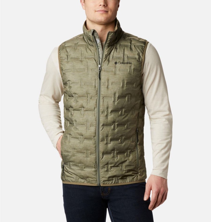 Green Men\'s Columbia Delta Ridge Down Vest | 5902-LUYSH