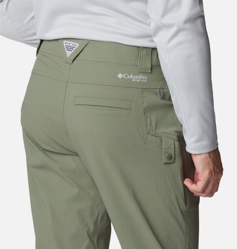 Green Men's Columbia PFG Blood 'N Guts Stretch Pants | 2637-XKHFT