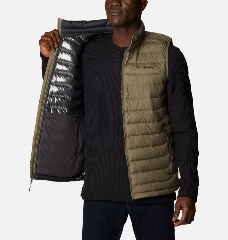 Green Men's Columbia Powder Lite Vest | 7495-UBVLR