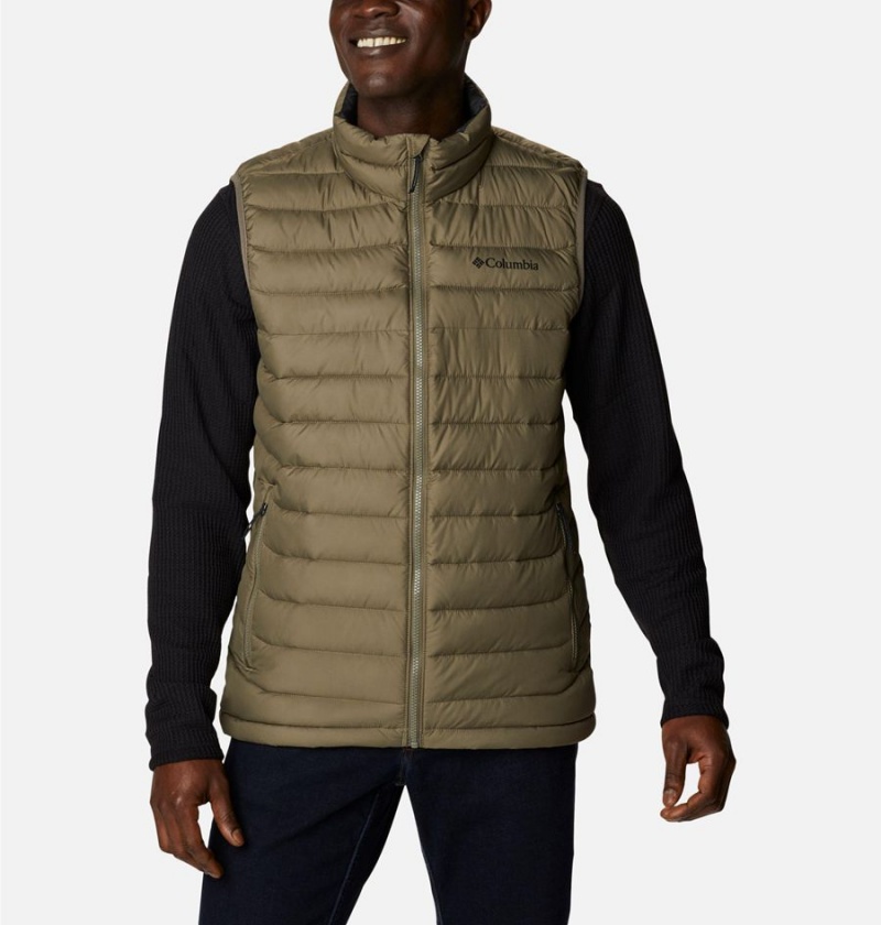 Green Men\'s Columbia Powder Lite Vest | 7495-UBVLR