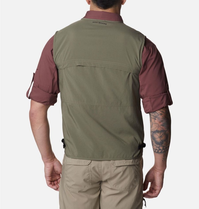 Green Men's Columbia Silver Ridge Utility Vest | 5173-AHMCX