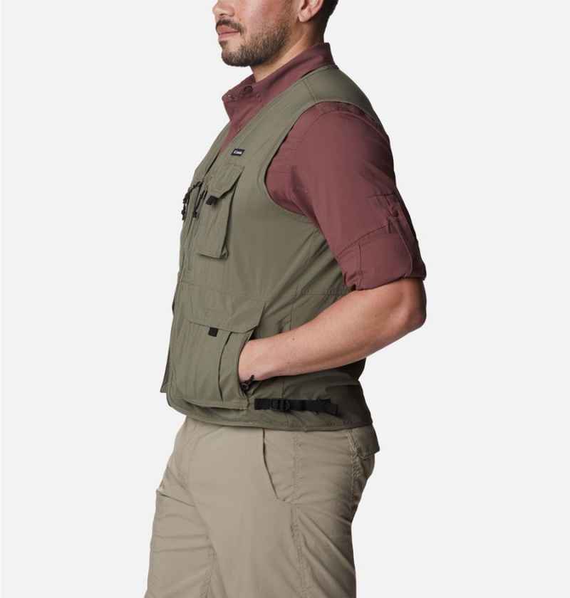 Green Men's Columbia Silver Ridge Utility Vest | 5173-AHMCX