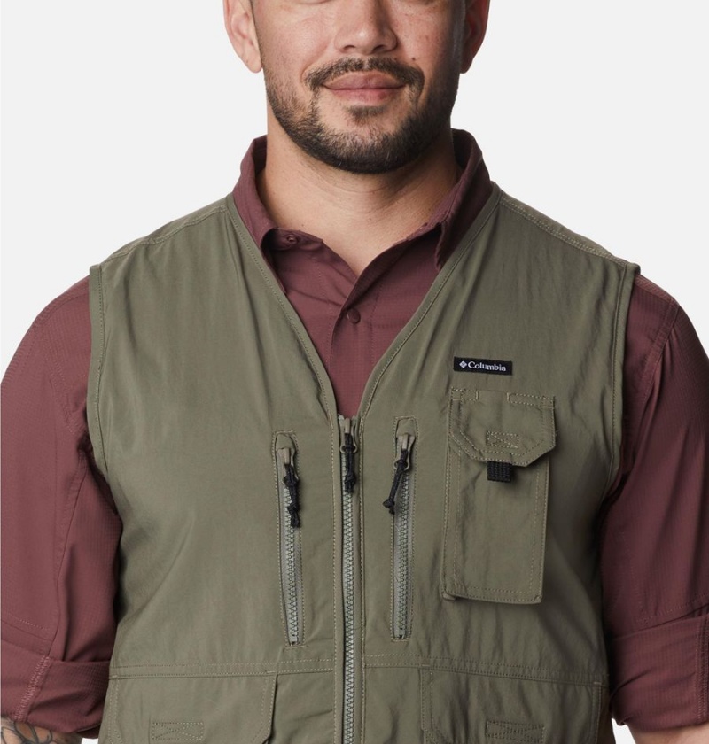 Green Men's Columbia Silver Ridge Utility Vest | 5173-AHMCX