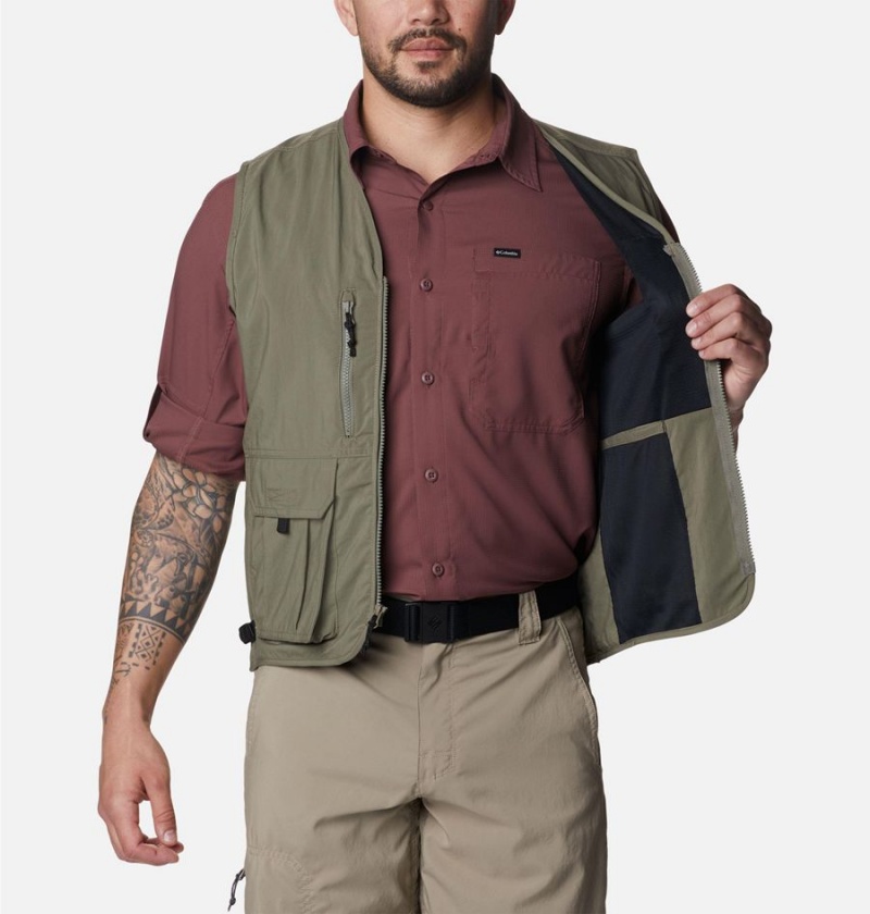 Green Men's Columbia Silver Ridge Utility Vest | 5173-AHMCX