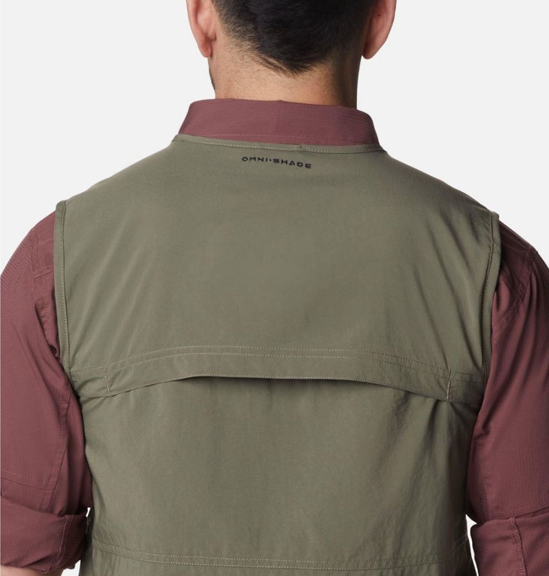 Green Men's Columbia Silver Ridge Utility Vest | 5173-AHMCX