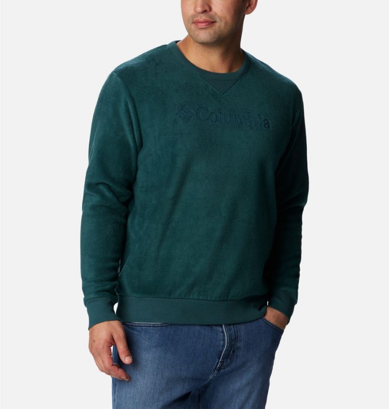 Green Men's Columbia Steens Mountain Crew Top 2.0 Pullover | 6132-QNZCL