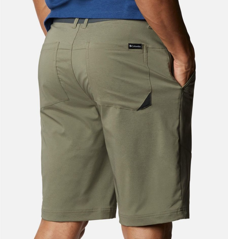 Green Men's Columbia Tech Trail Shorts | 7819-XETHB