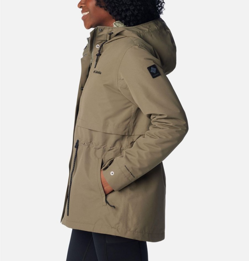 Green Women's Columbia Drop Ridge Interchange 3 In 1 Jackets | 4809-RUONT