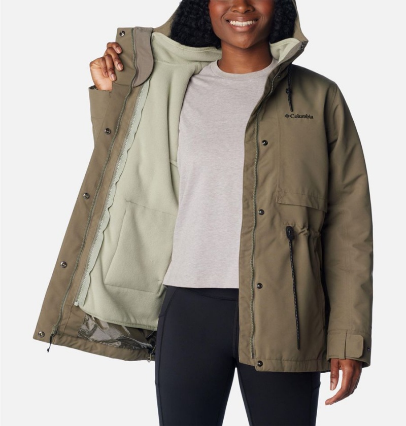 Green Women's Columbia Drop Ridge Interchange 3 In 1 Jackets | 4809-RUONT