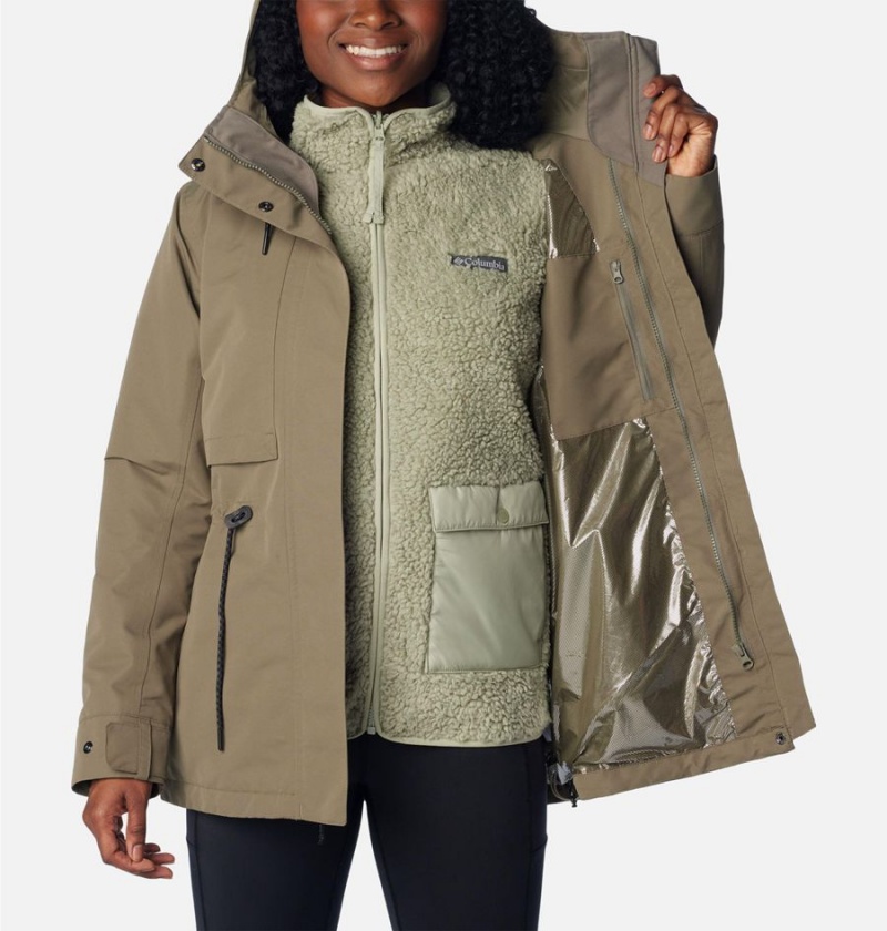 Green Women's Columbia Drop Ridge Interchange 3 In 1 Jackets | 4809-RUONT