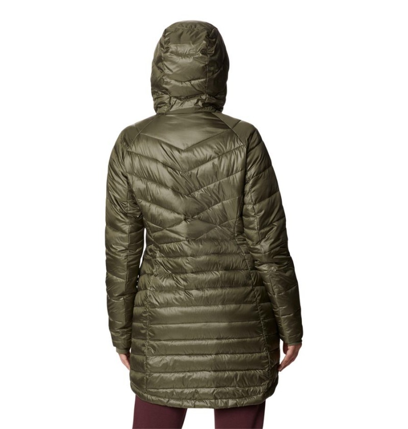 Green Women's Columbia Joy Peak Mid Insulated Hooded Puffer Jacket | 1604-XLFPI