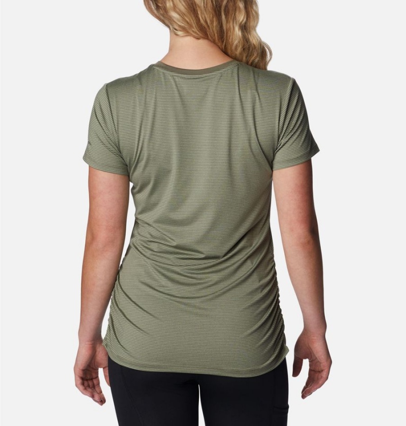 Green Women's Columbia Leslie Falls Short Sleeve T-Shirt | 6073-QBCRT