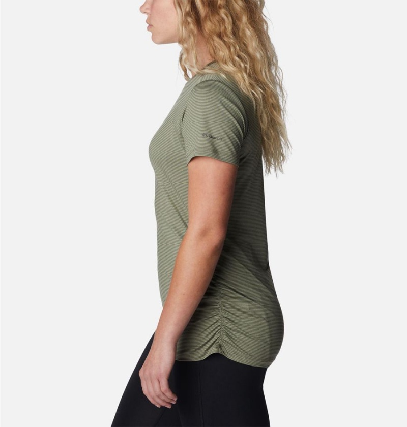 Green Women's Columbia Leslie Falls Short Sleeve T-Shirt | 6073-QBCRT