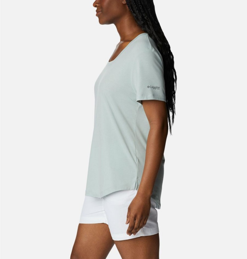 Green Women's Columbia PFG Slack Water Knit II T-Shirt | 1807-ZYPHU