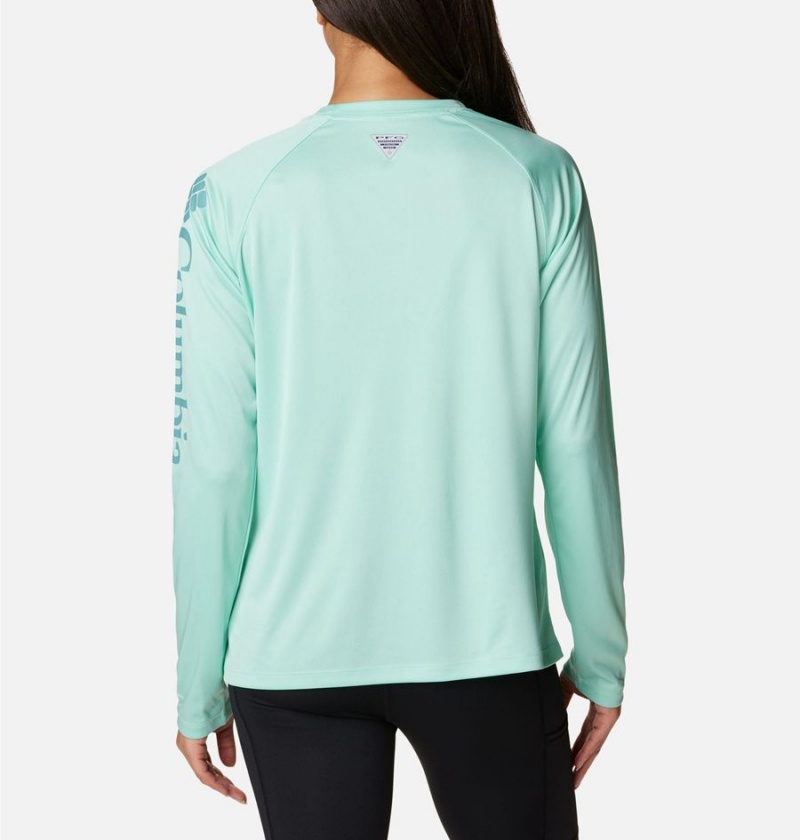 Green Women's Columbia PFG Tidal II Long Sleeve T-Shirt | 7940-GALKY