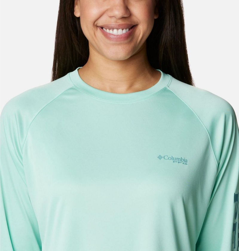 Green Women's Columbia PFG Tidal II Long Sleeve T-Shirt | 7940-GALKY