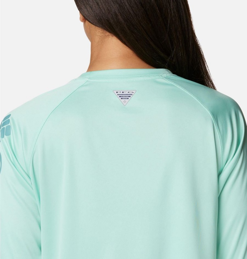 Green Women's Columbia PFG Tidal II Long Sleeve T-Shirt | 7940-GALKY