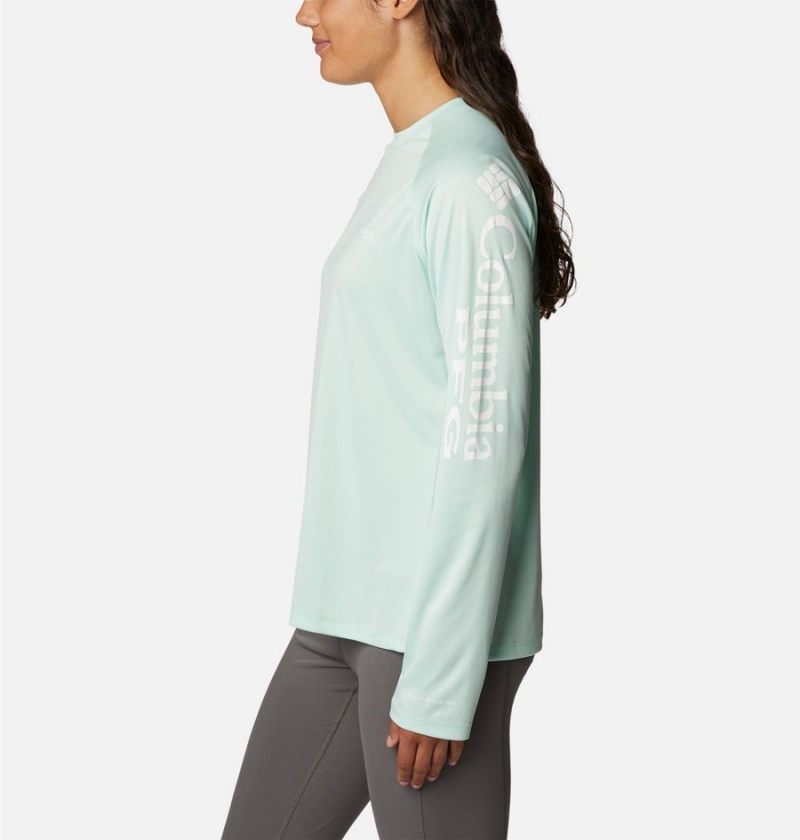 Green Women's Columbia PFG Tidal II Long Sleeve T-Shirt | 9124-VDYFW