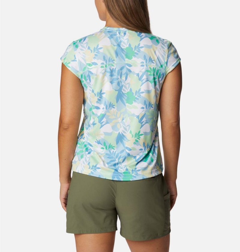 Green Women's Columbia Summerdry Printed T-Shirt | 7862-PXKTW