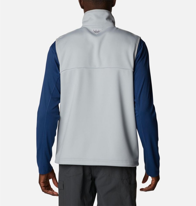 Grey Men's Columbia PFG Terminal Stretch Softshell Vest | 3108-HYJMG