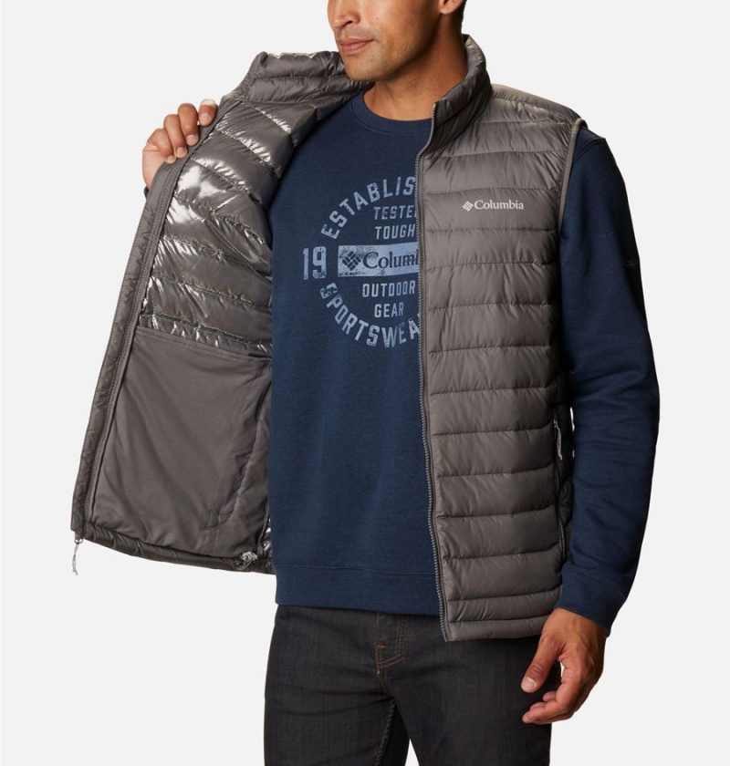 Grey Men's Columbia Powder Lite Vest | 7023-UDEWR