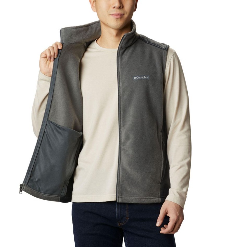 Grey Men's Columbia Steens Mountain Fleece Vest | 7495-UTAPZ