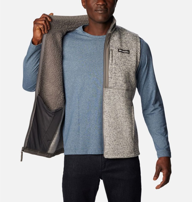 Grey Men's Columbia Sweater Weather Vest | 1407-VHILO