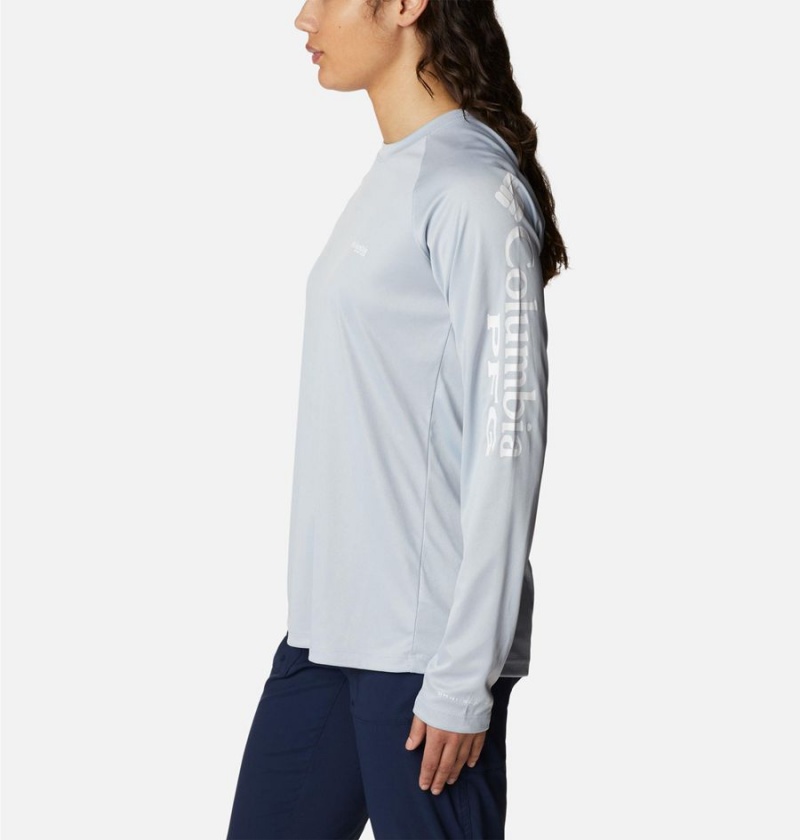 Grey Women's Columbia Tidal PFG Heather Long Sleeve T-Shirt | 2604-OUXNW