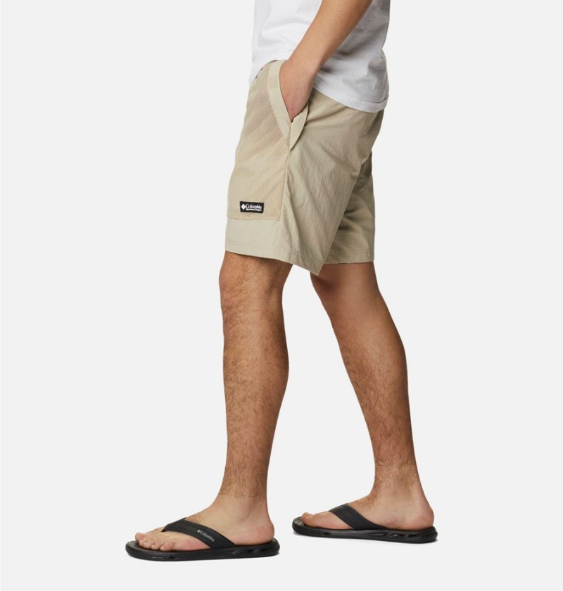 Khaki Men's Columbia Deschutes Valley Reversible Shorts | 5261-FYSVA